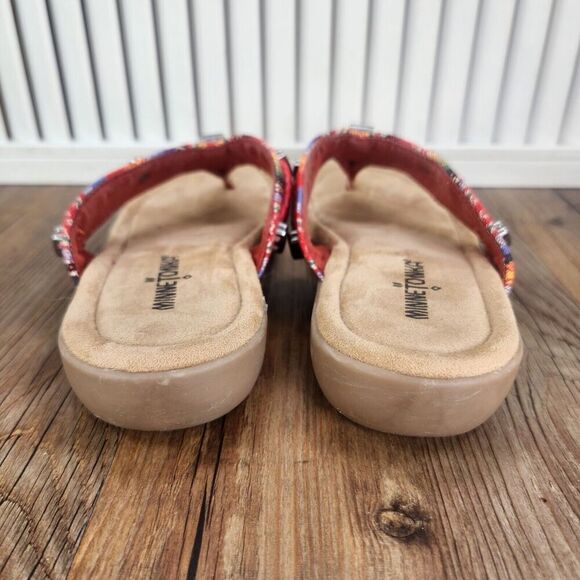 Minnetonka Silverthorne Frisco Womens Size 8 N Narrow Red Boho Comfort Sandals - Picture 4 of 10